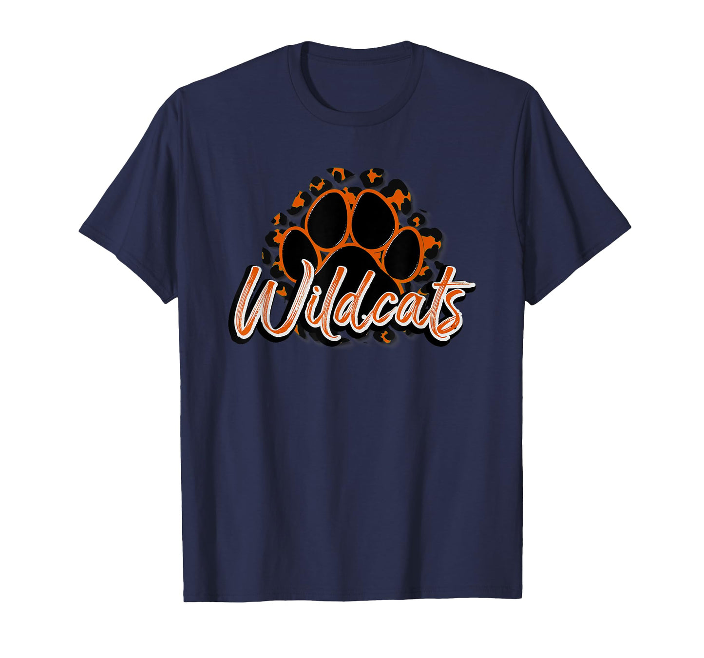 Wildcats Orange Black Cheetah School Sports Fan Team Spirit T-Shirt