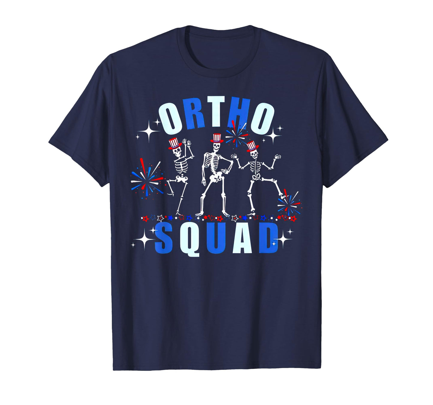 Funny Ortho Nurse Orthopedics 4th July Ortho Squad Crew T-Shirt
