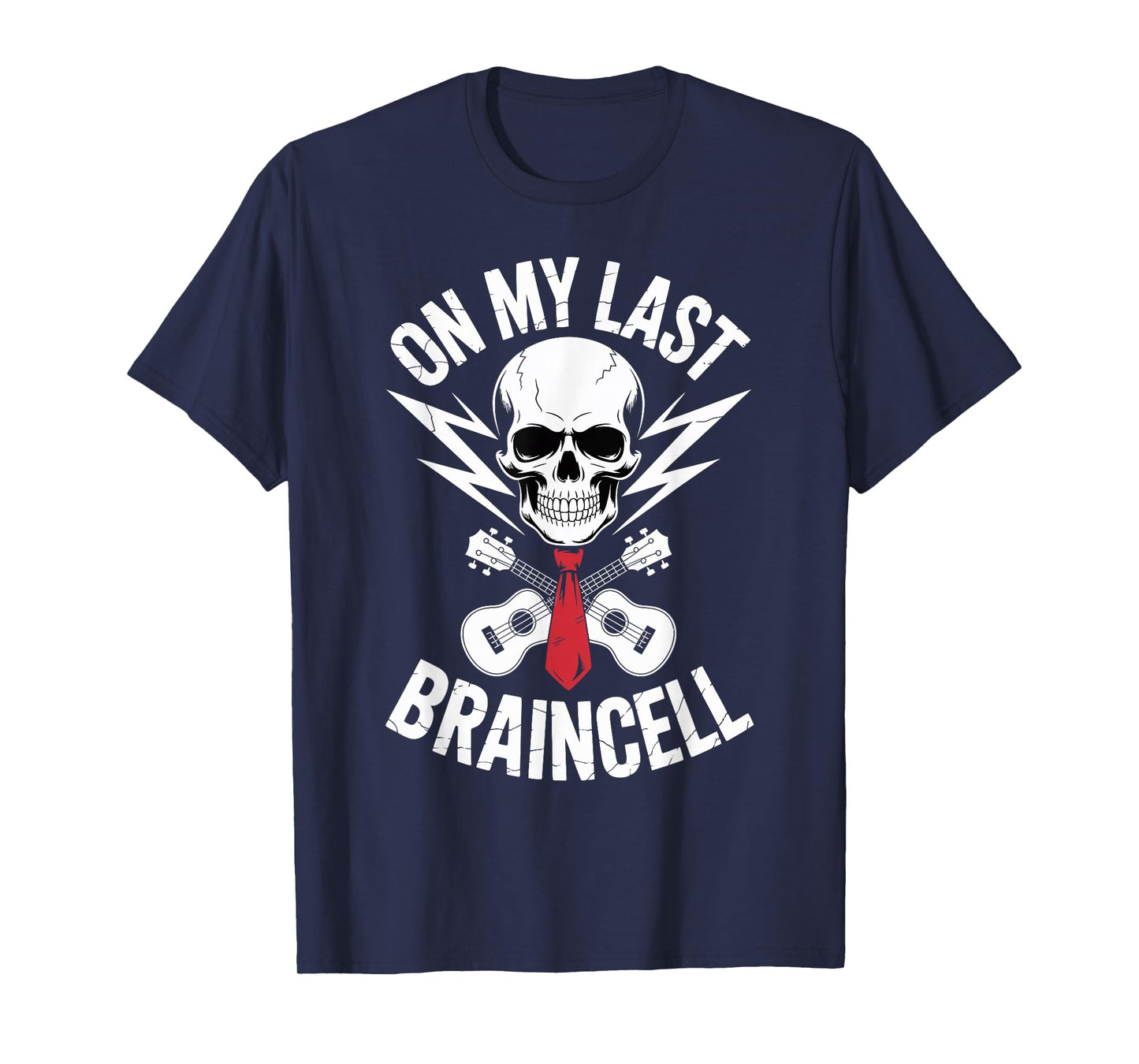 Vintage Guitar Graphic Rock Skull Lover On My Last Braincell T-Shirt