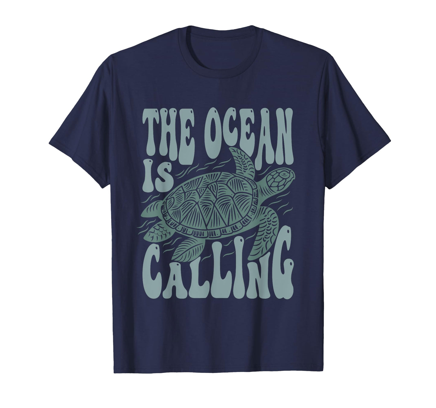 The Ocean Is Calling Nature Lovers Sea Turtle Reptile Art T-Shirt