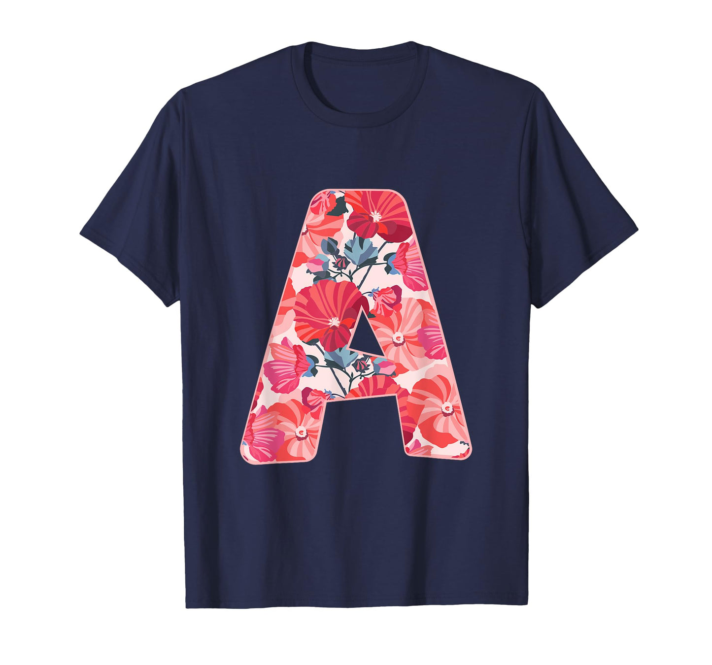letter a sign alphabet last name vowel flower nature gift T-Shirt
