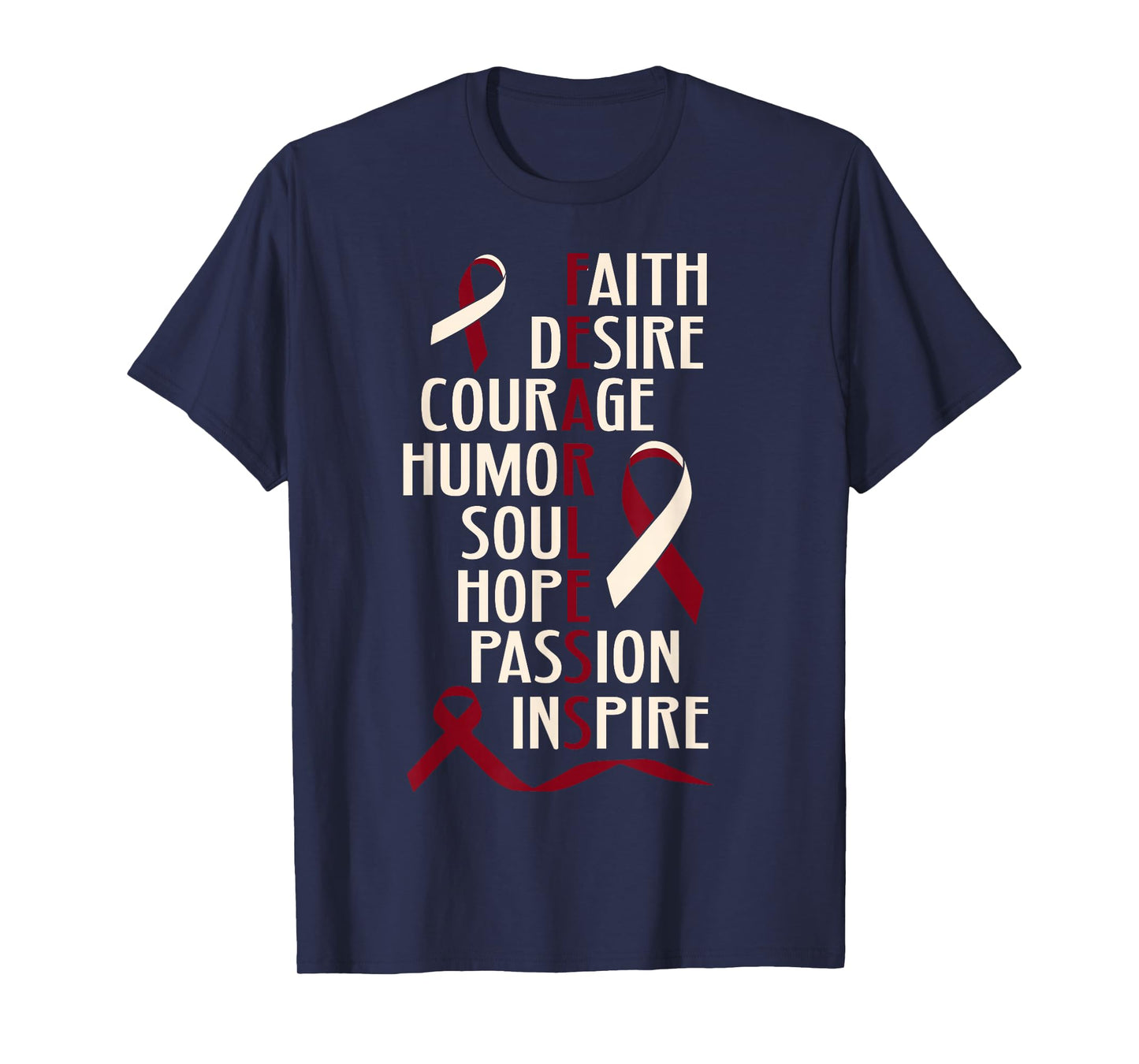 Oral Head Neck Cancer Awareness Fearless Inspirational T-Shirt