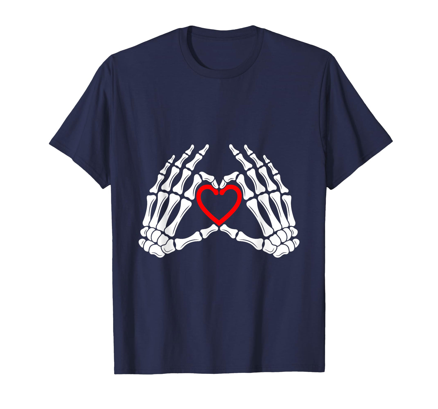 Skeleton Hands Heart Sign Retro Halloween Costume T-Shirt