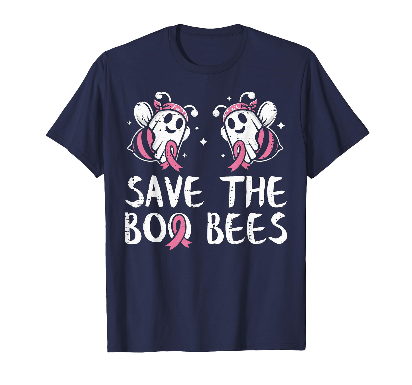 Breast Cancer Save Ghost Bee Awareness Pink Ribbon Women Men T-Shirt