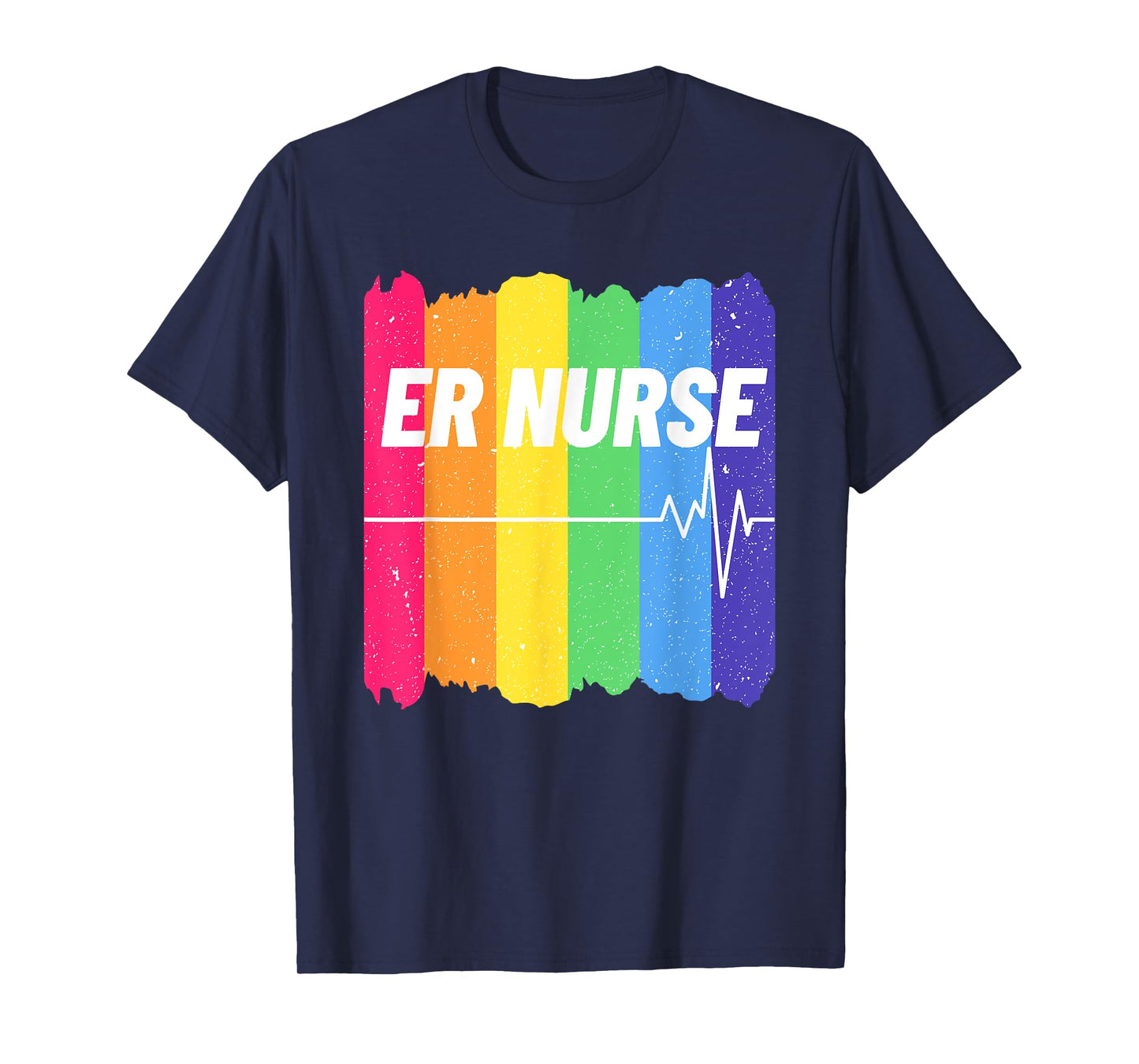 Nurse LGBT Rainbow ER ICU Nursing Cool Gay Pride Flag Ally T-Shirt