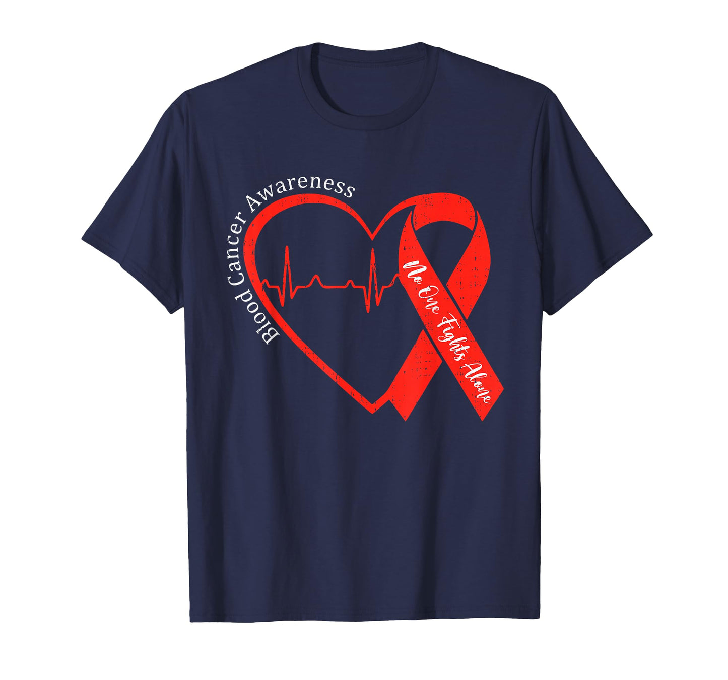 Blood Cancer Awareness Heart Ribbon Red Support Adult Kids T-Shirt