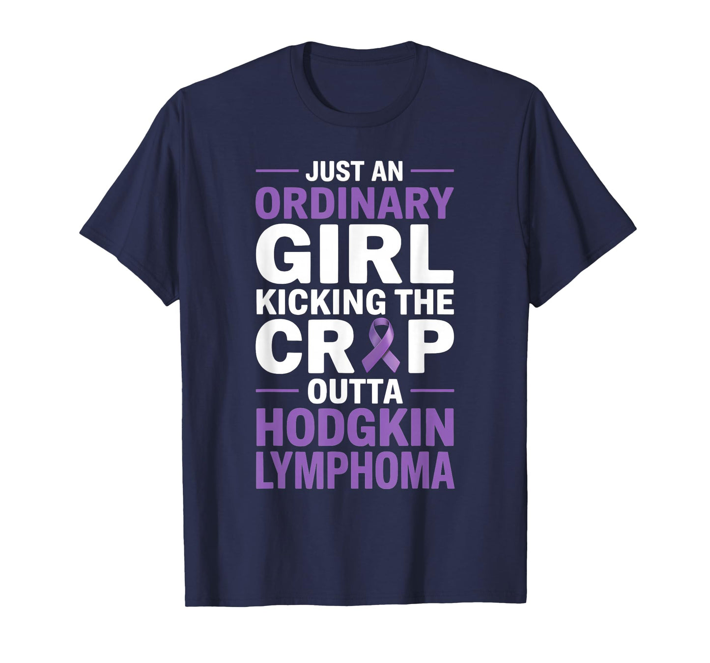 Hodgkin Lymphoma Awareness Purple Ribbon Lymphoma Cancer T-Shirt