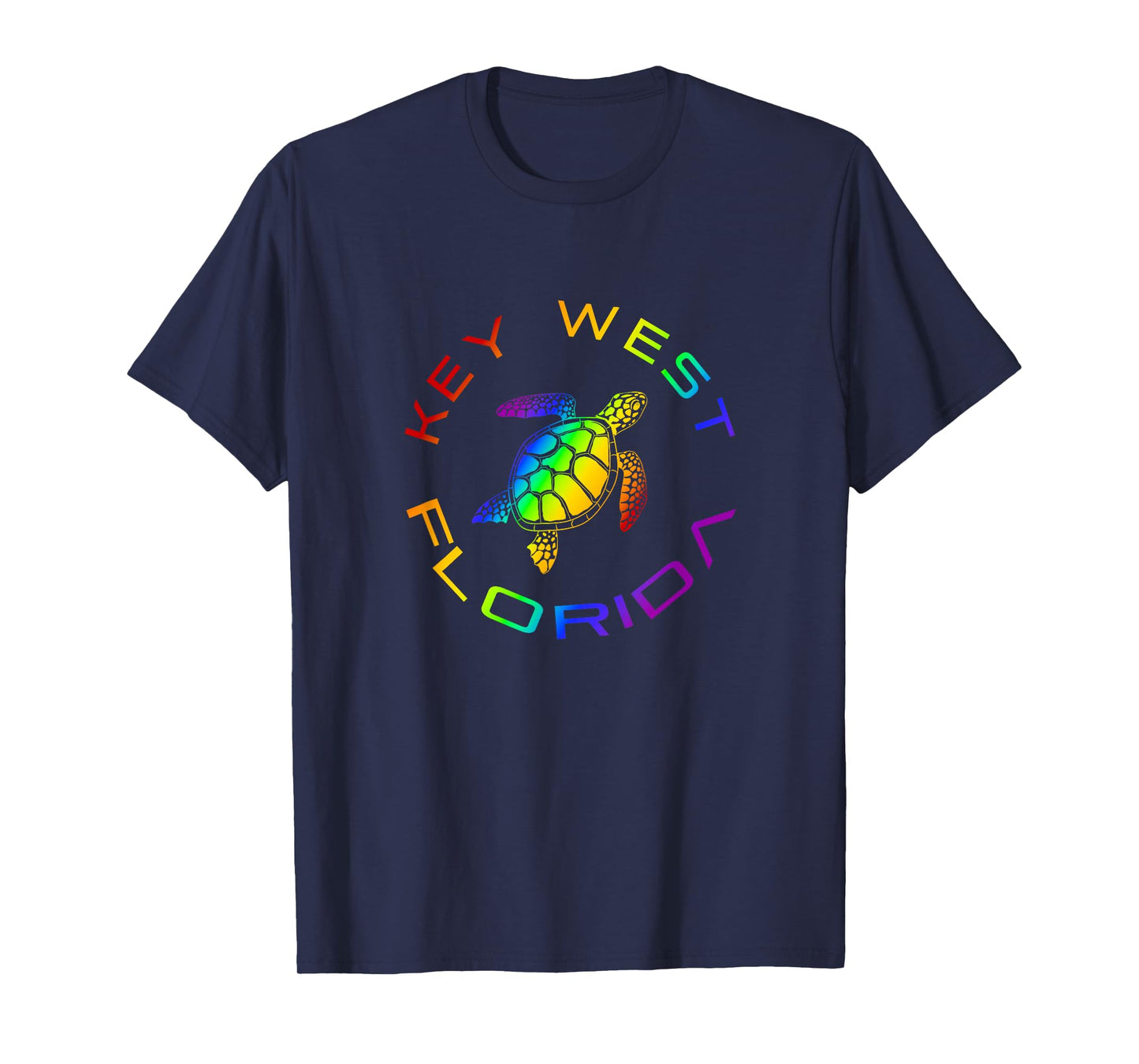 Florida Key West Rainbow Sea Turtle Stylish Beach T-Shirt