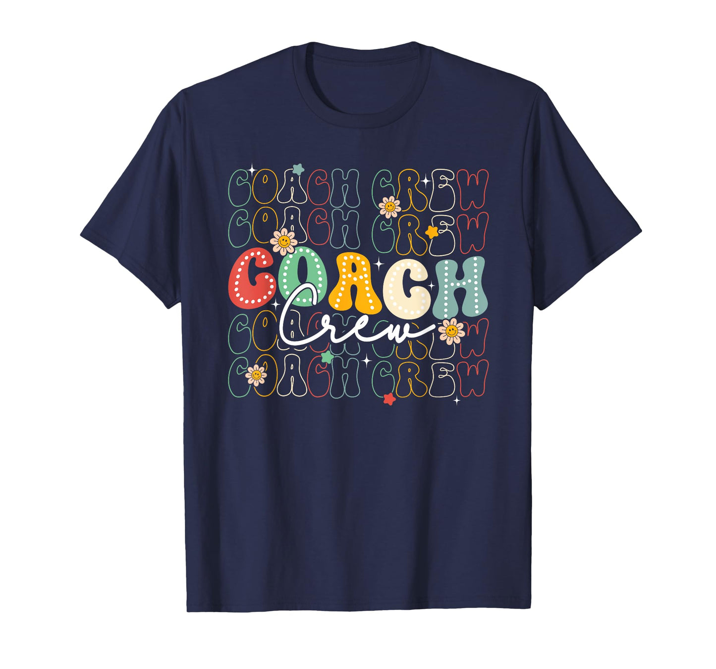 Retro Groovy Vintage Coach Crew Team First Day Of School T-Shirt