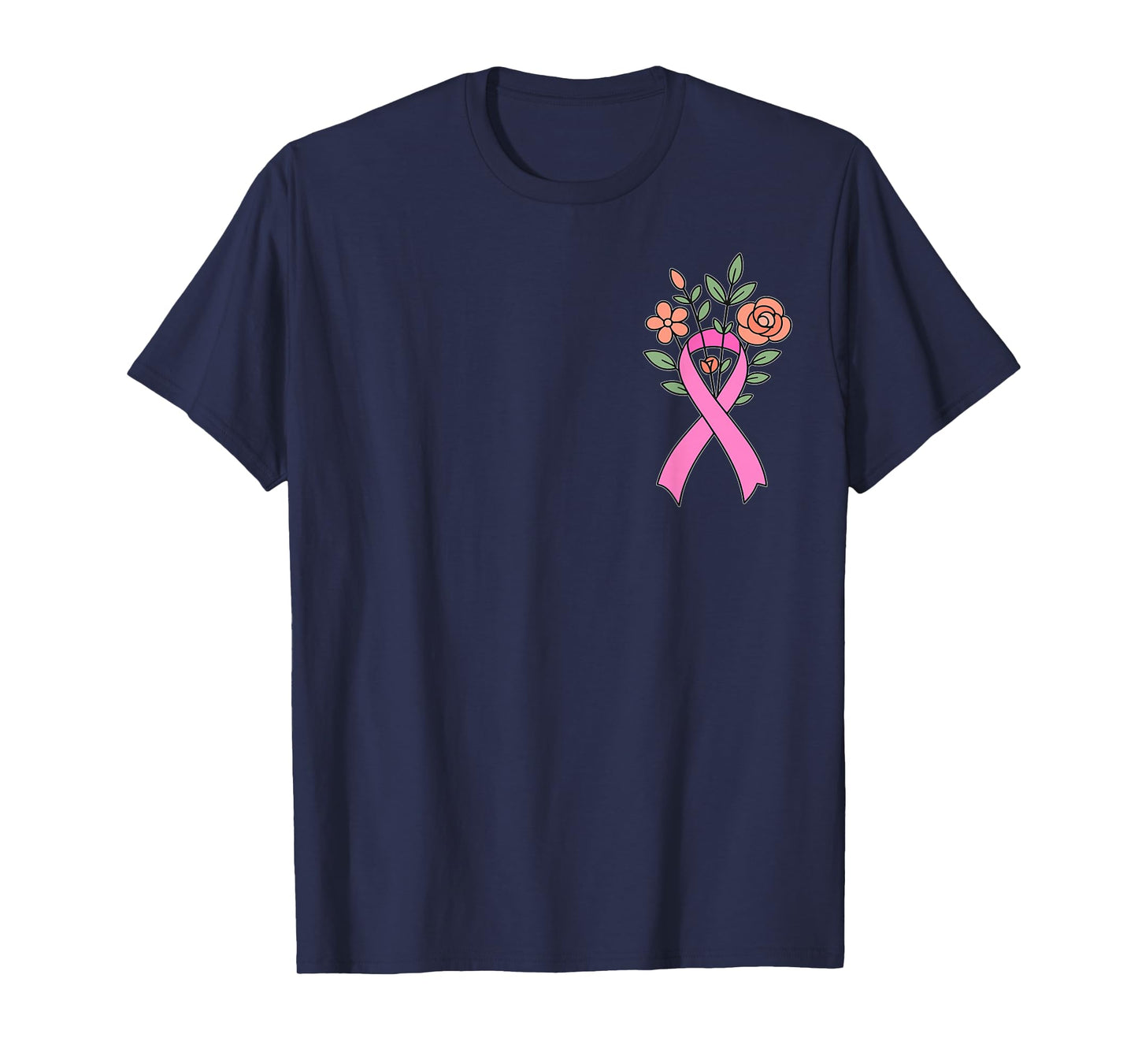 Cute Pink Ribbon Breast Cancer Awareness Women Girls Kids T-Shirt