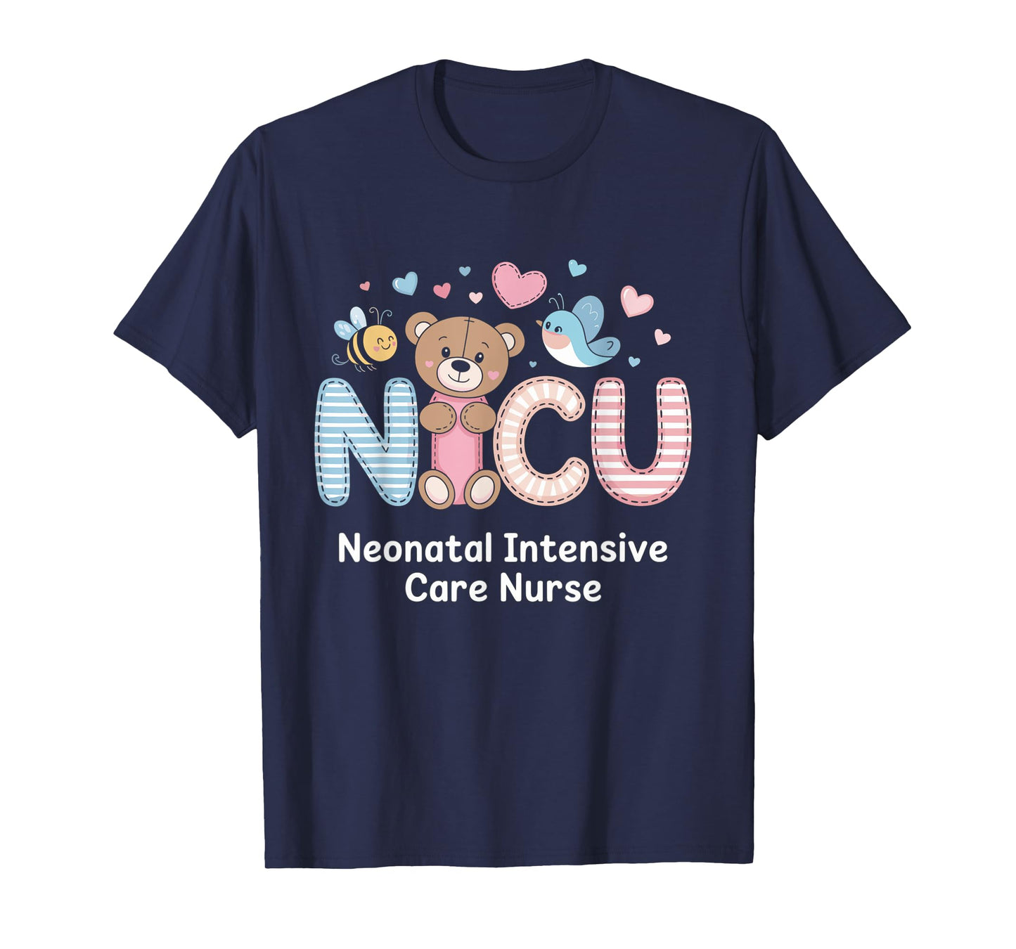 NICU Nurse Cute Teddy Bird Heart Nurse Day T-Shirt