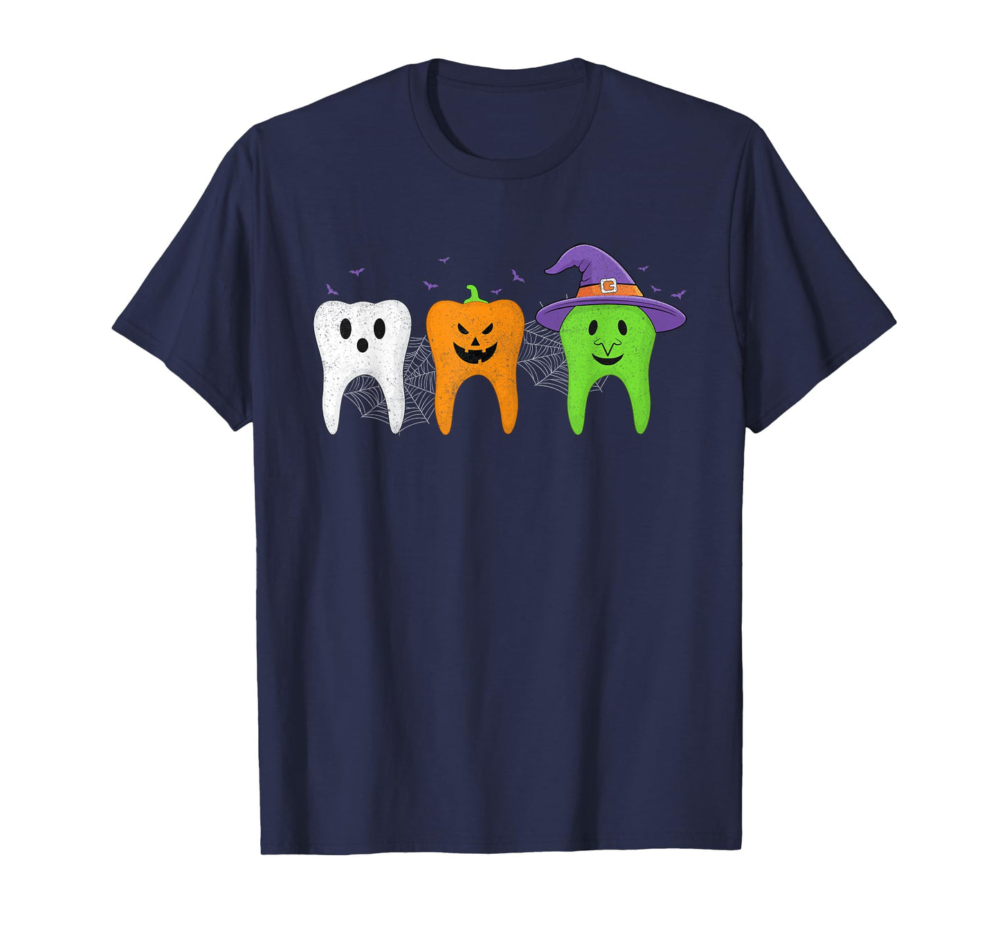 Teeth Ghost Pumpkin Witch Dental Halloween Costume Dentist T-Shirt