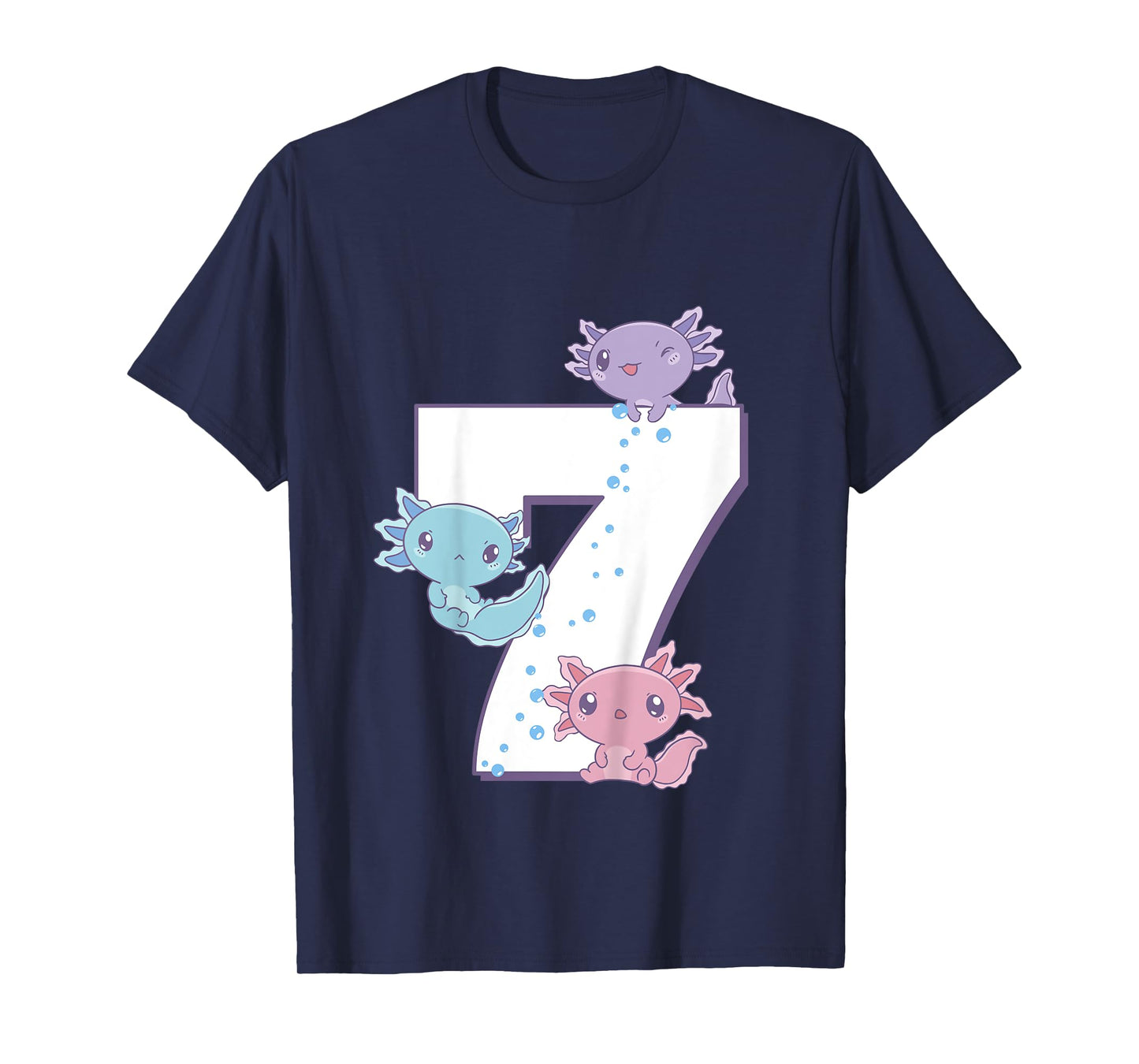 Axolotl 7th Birthday - I'm 7 Daughter Girl's Birthday Party T-Shirt
