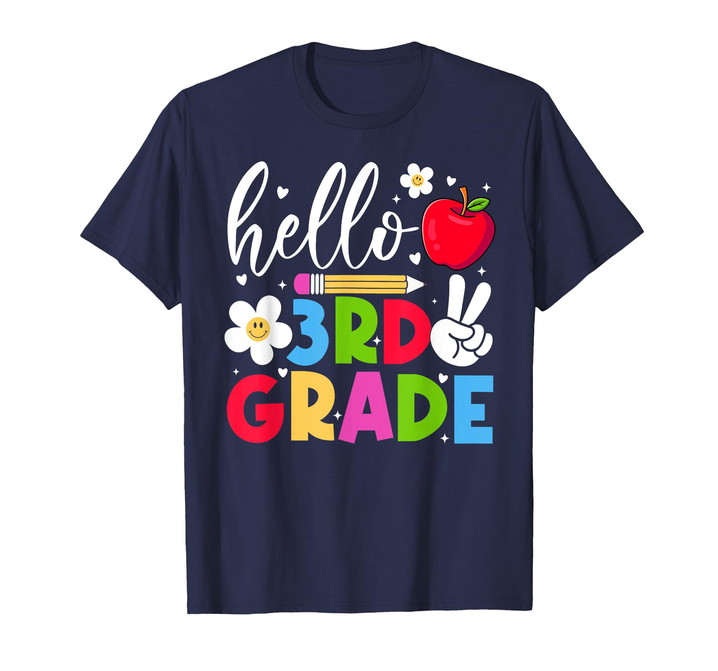 Back To School Hello Third Grade Team 3rd Grade Boy Girl T-Shirt