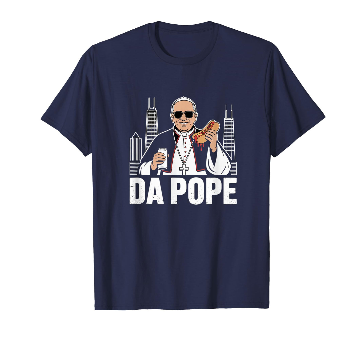 Da Pope From America Chicago Pope Leo XIV Funny Vintage T-Shirt