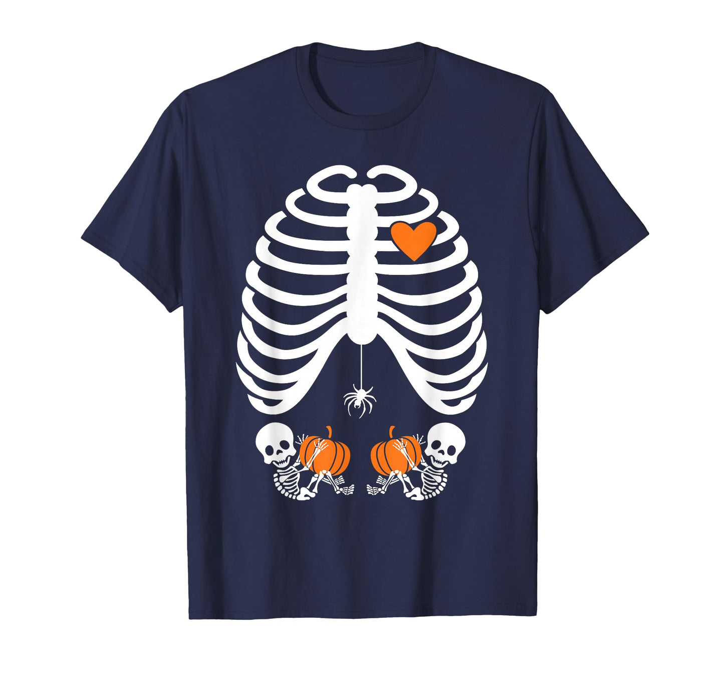 Halloween X-Ray Pregnancy Expecting Twins Babies T-Shirt