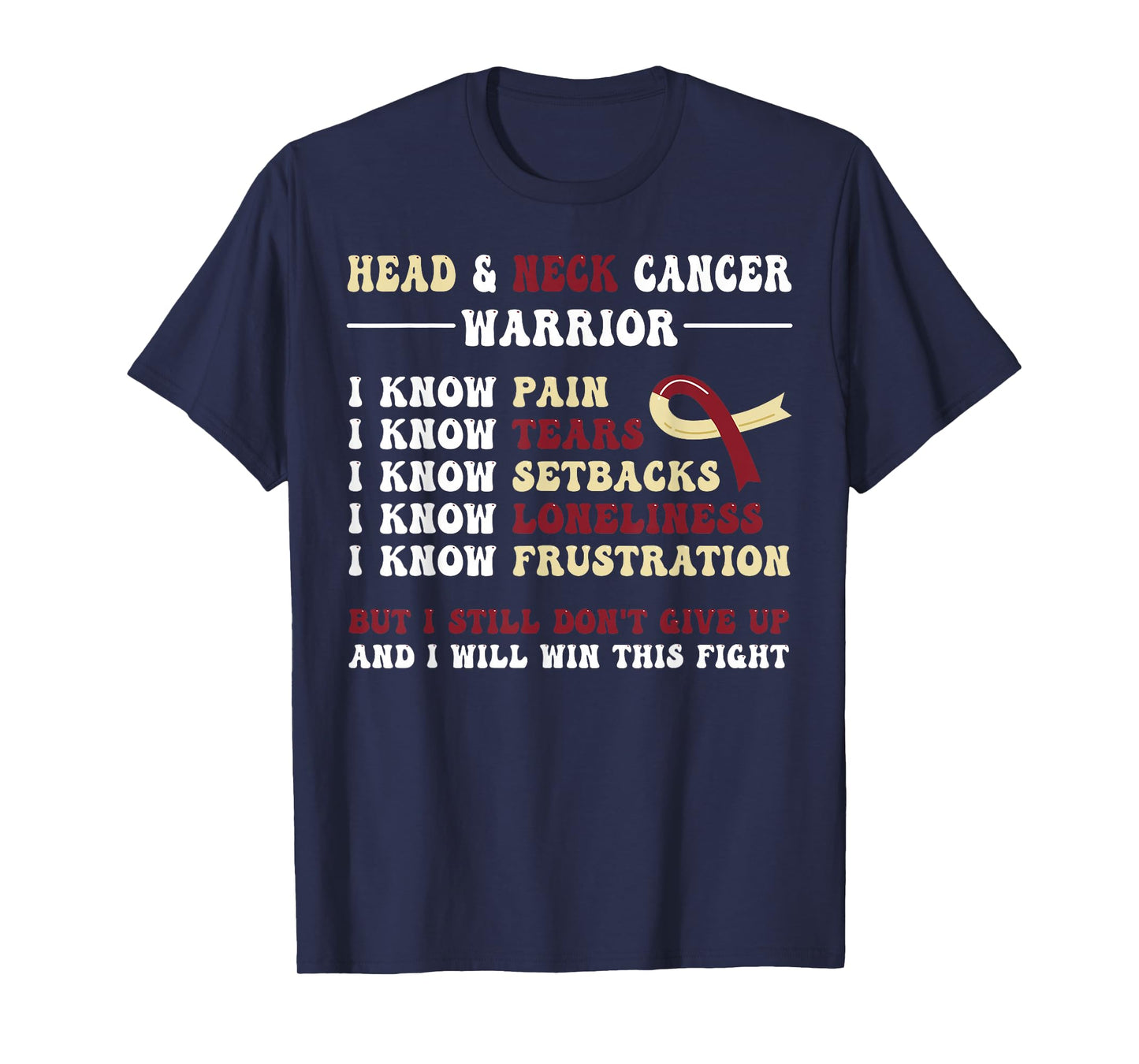 Head And Neck Cancer Awareness Black Crew Neck T-Shirt, Unisex-Adults, Small, Short Sleeve, Modern Cancer Awareness Cartoon T-Shirt