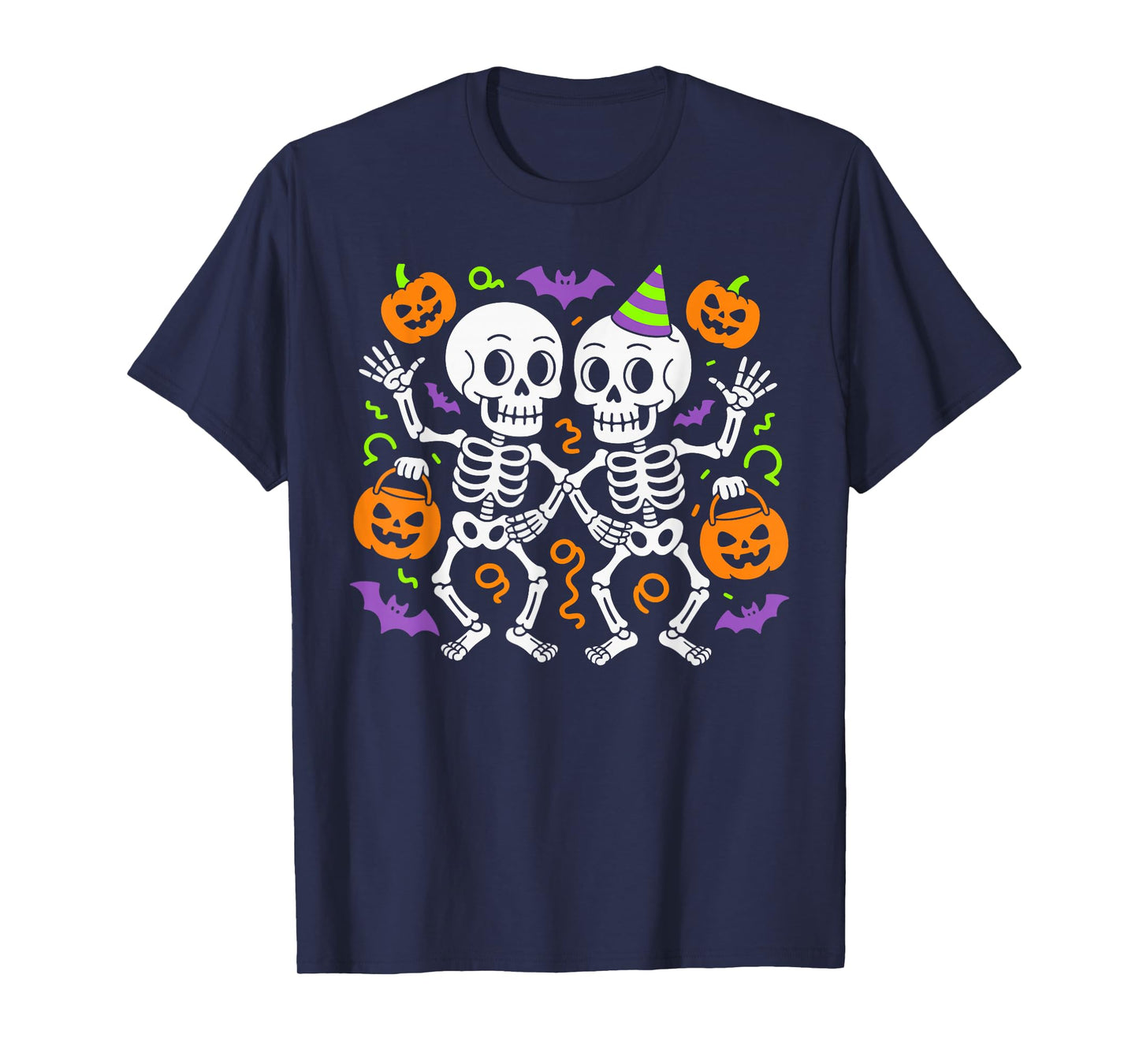 Halloween Party Skeletons Scary Fun Graphic for Men Women T-Shirt