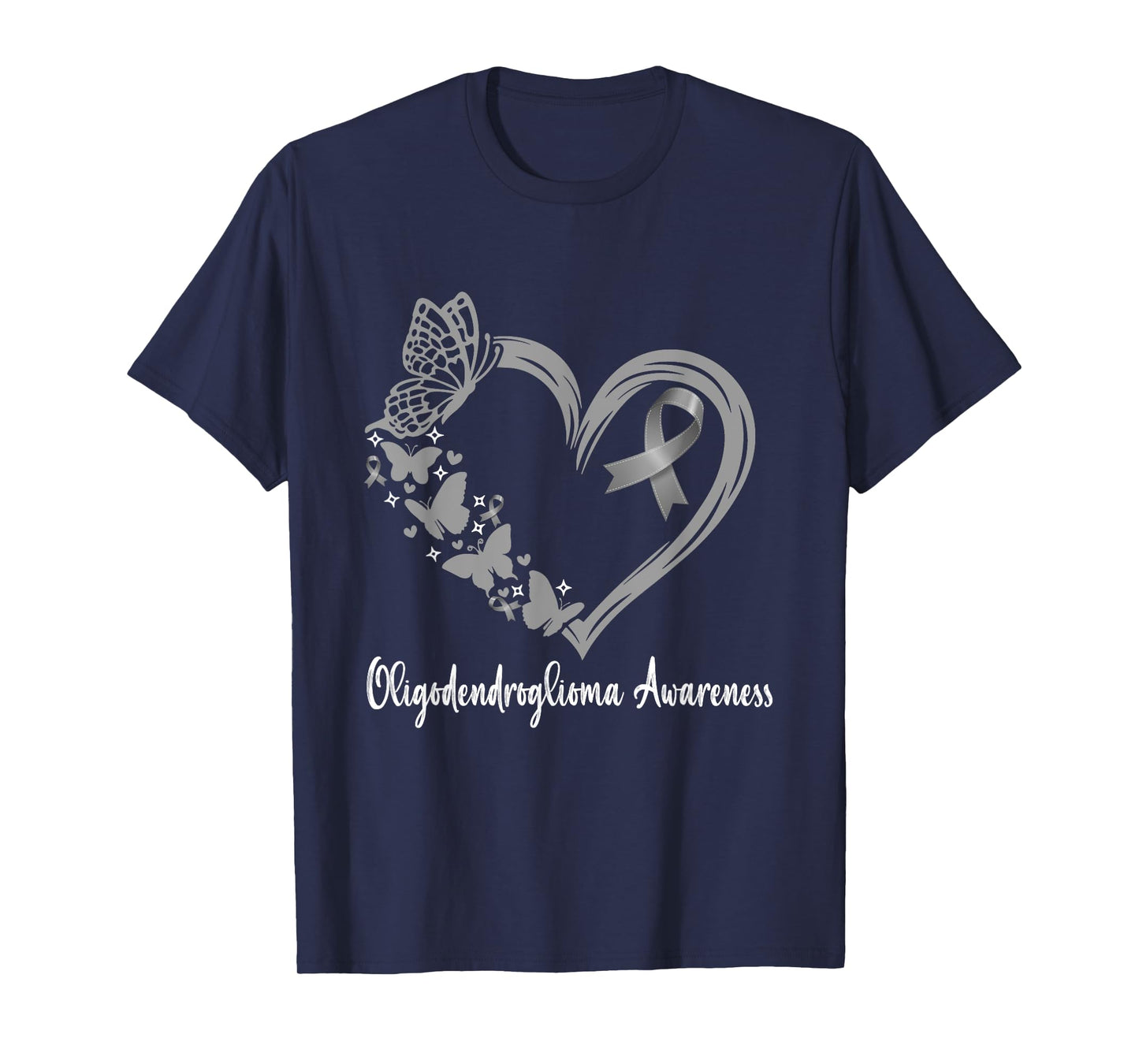 Oligodendroglioma Awareness Oligodendroglioma Warrior Heart T-Shirt