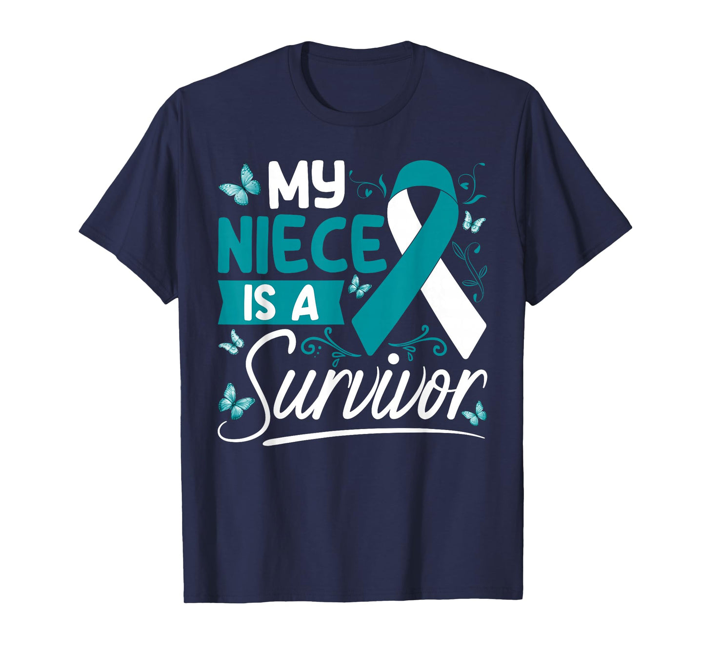 My Niece Is A Survivor Cervical Cancer Awareness Supporter T-Shirt