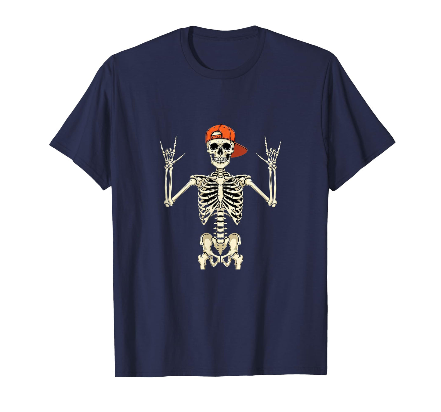 Skeleton Rock Hand Funny Halloween Design T-Shirt