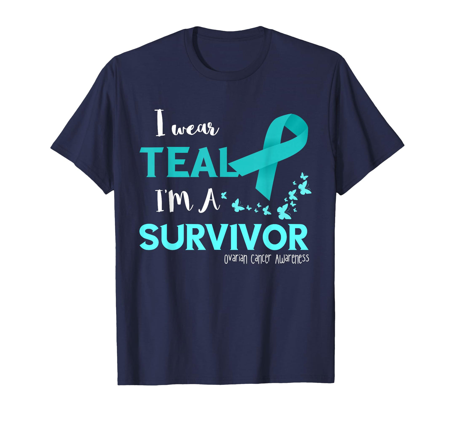 Ovarian Cancer Awareness Survivor Ribbon Ovarian Cancer T-Shirt