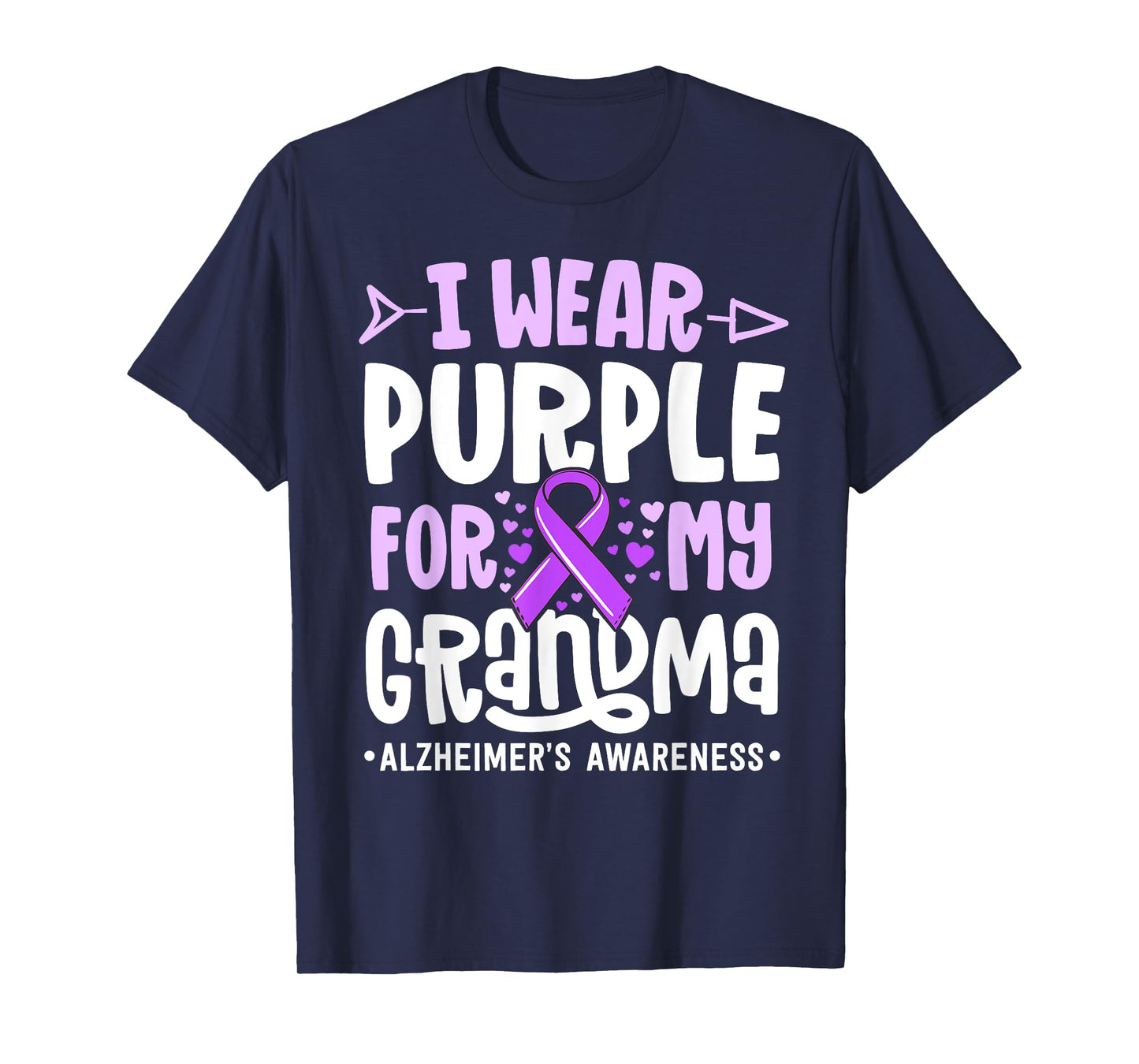 I Wear Purple For My Grandma Alzheimers Family Awareness T-Shirt
