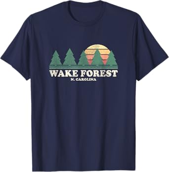 Wake Forest NC Vintage Throwback Tee Retro 70s Design T-Shirt