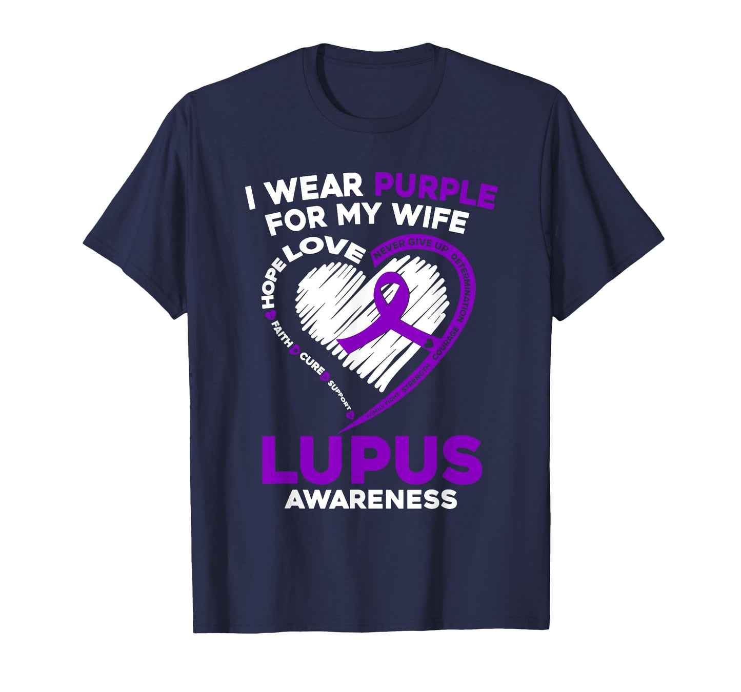 Wear Purple For My Wife Lupus Awareness Purple Support T-Shirt