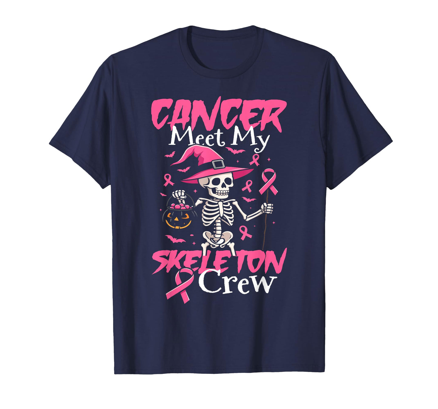 Cancer Meets My Skeleton Crew Breast Cancer Halloween T-Shirt