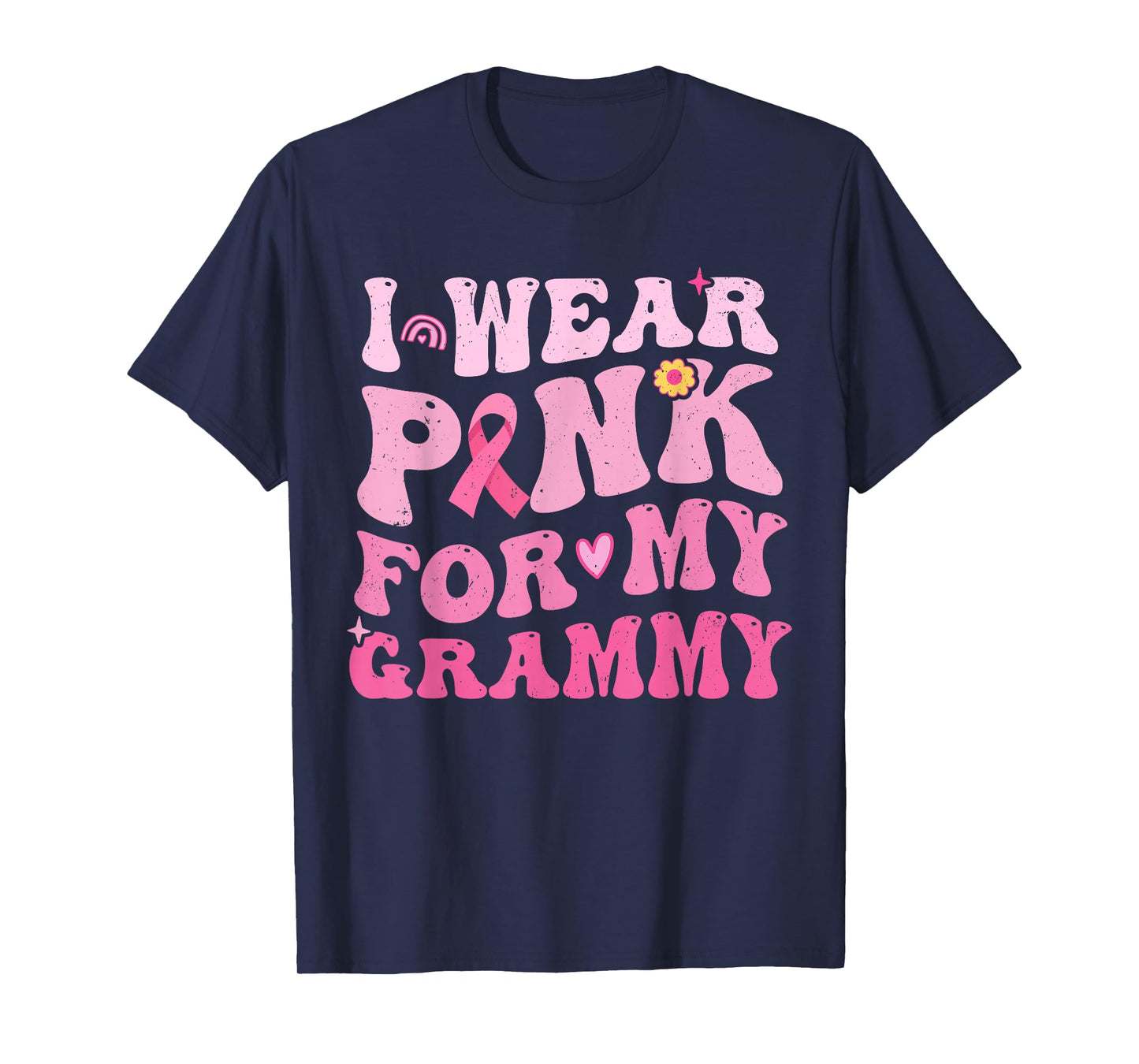 I Wear Pink For My Grammy Breast Cancer Grandma Kids T-Shirt