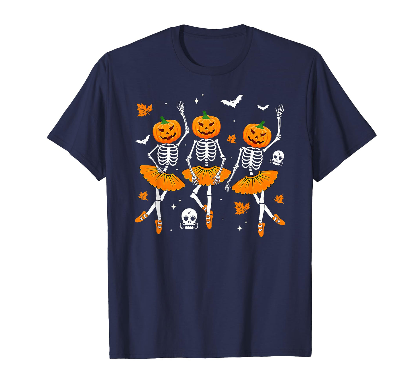 Ballet Dancing Skeleton Pumpkin Funny Dancer Halloween T-Shirt