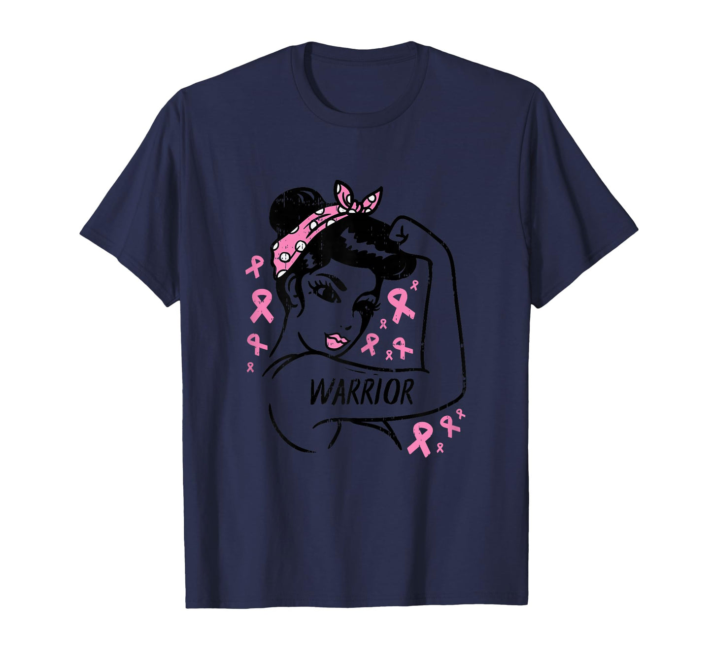 Warrior Unbreakable Pink Ribbon Breast Cancer Awareness Gift T-Shirt