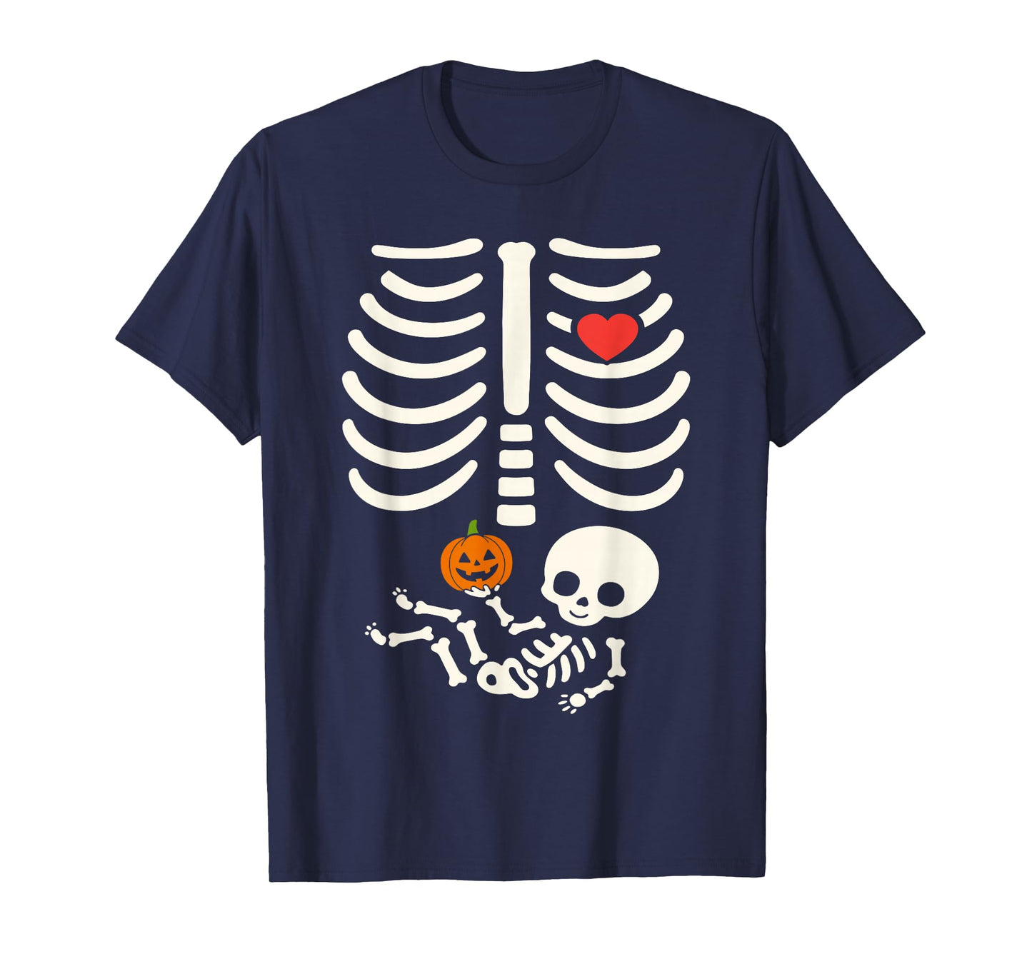 Halloween Baby Skeleton Heart Pregnancy Outfit T-Shirt