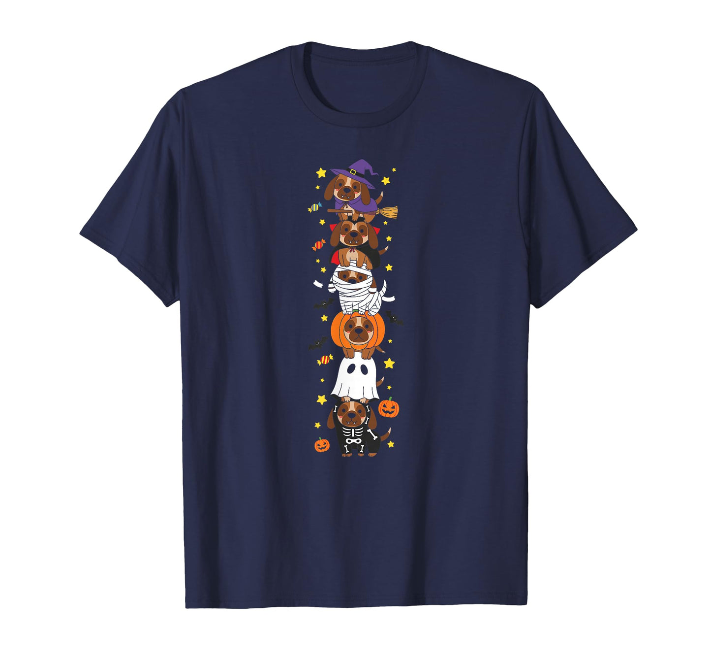 Bloodhound Witch Vampire Ghost Halloween Kids Mens Womens T-Shirt