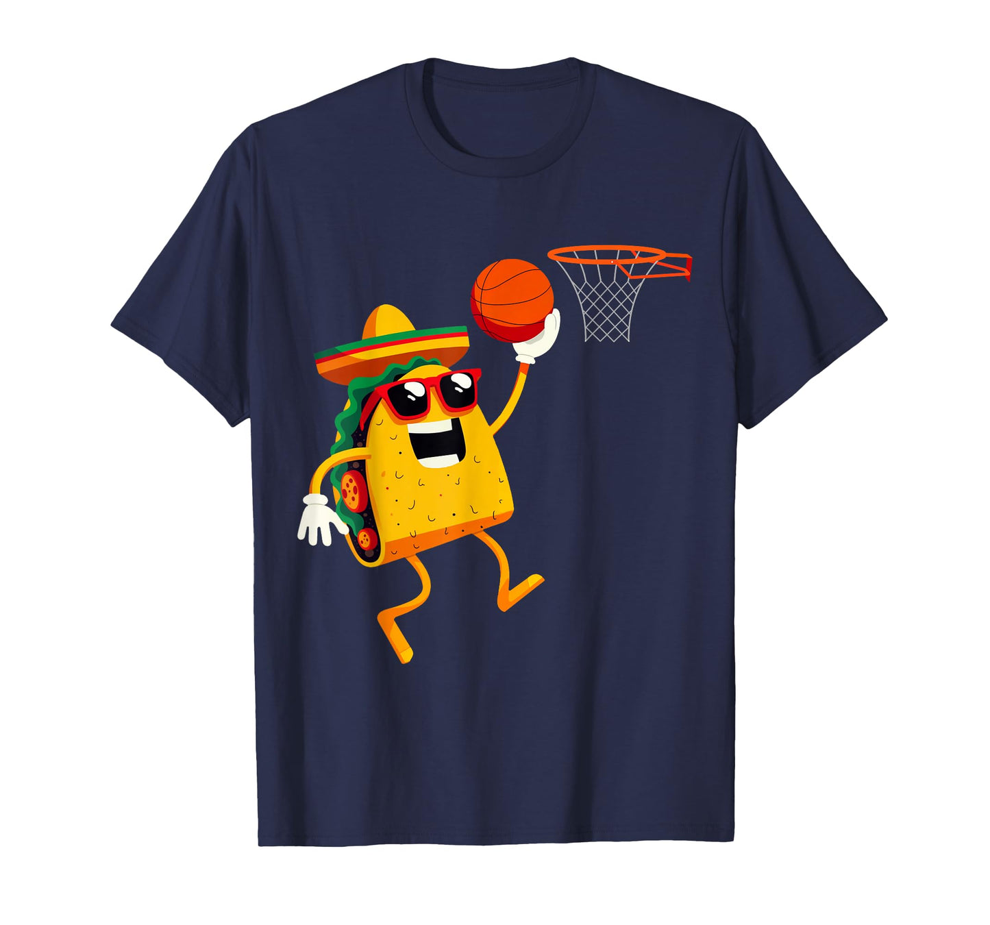 Taco Playing Basketball for Cinco de Mayo Celebration T-Shirt