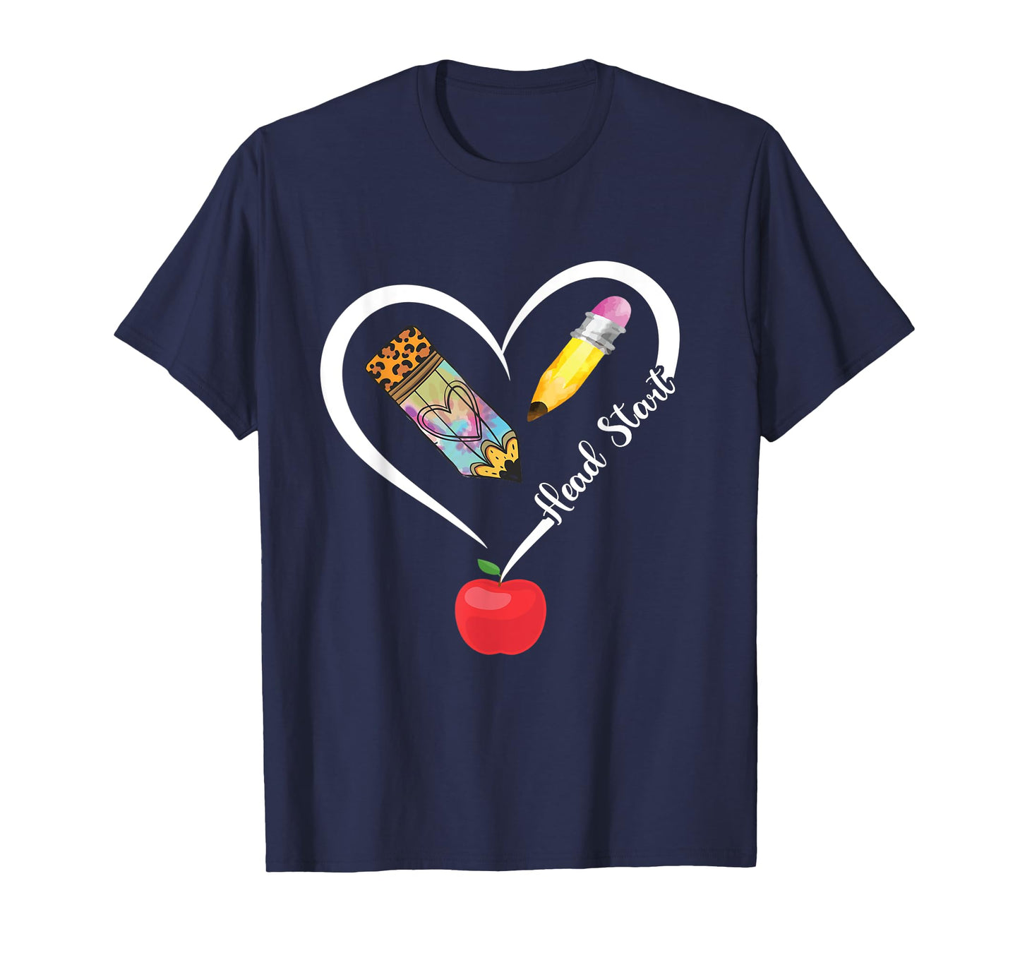Head Start Teacher Heart Love Apple Headstart Teacher T-Shirt
