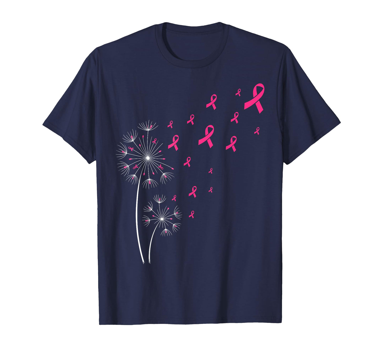 Pink Ribbon Dandelion Breast Cancer Awareness Women T-Shirt