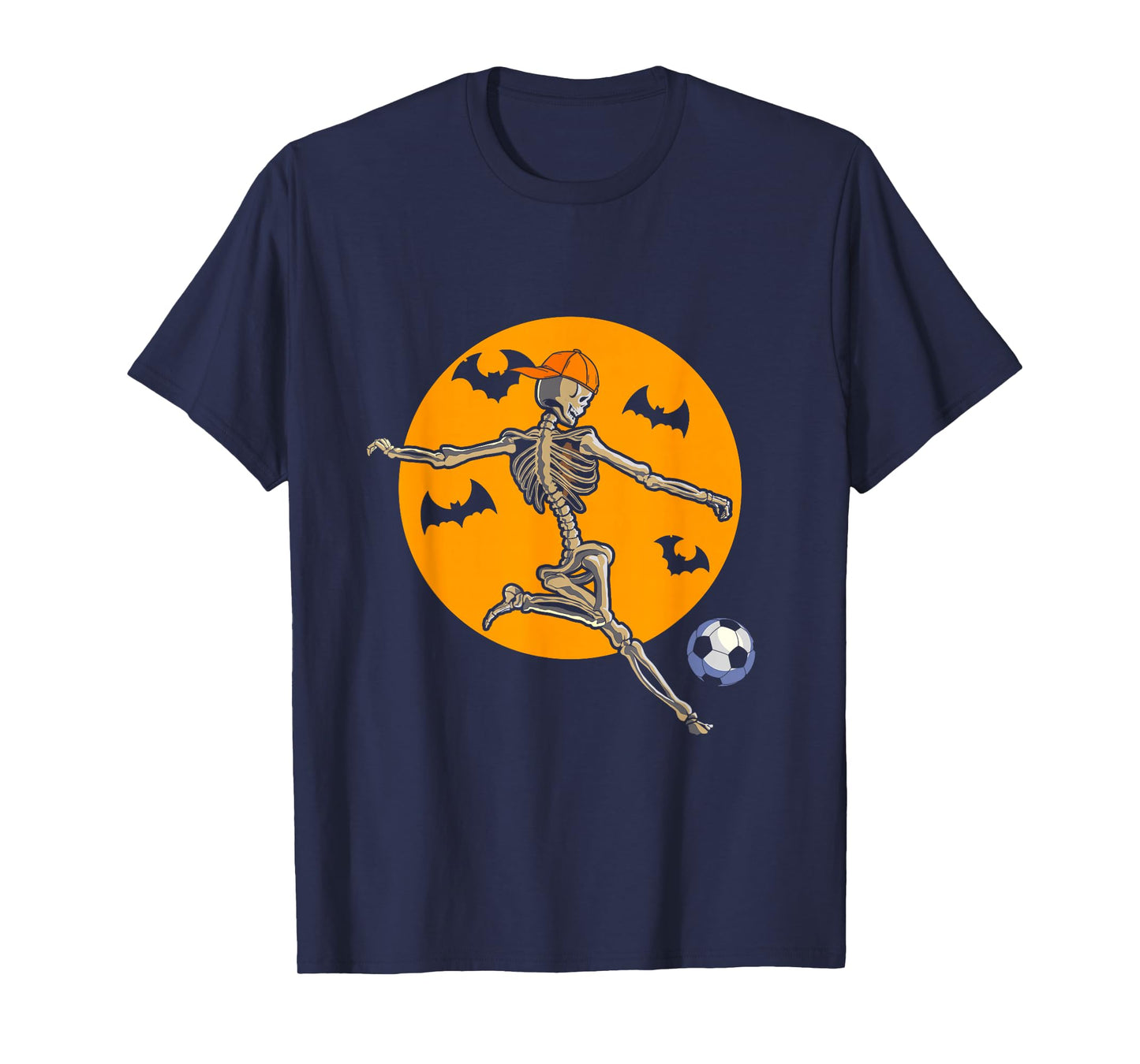 Halloween Skeleton Soccer Football USA Flag Costume T-Shirt