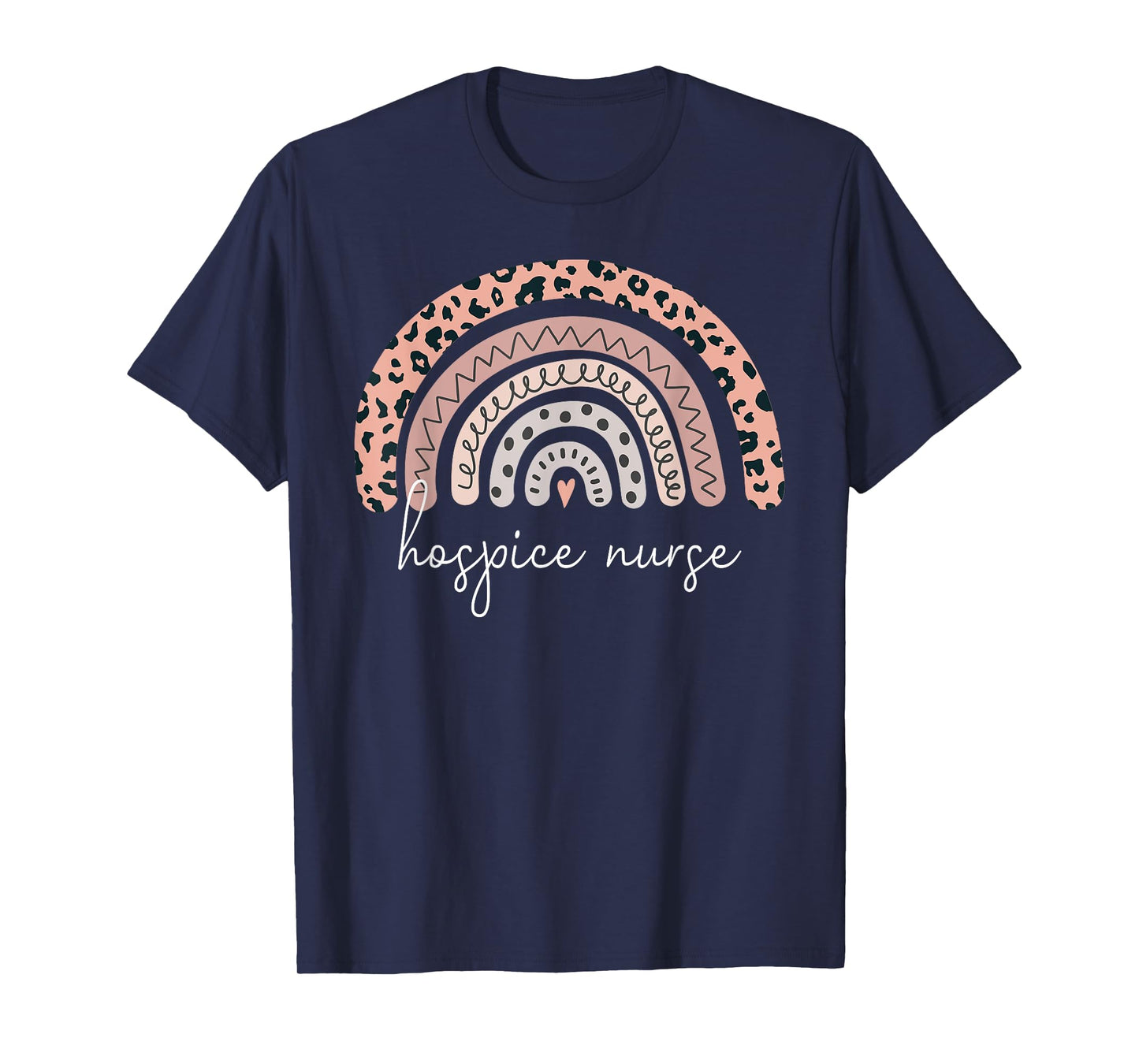 Hospice Nurse Leopard Rainbow Graduation Medical Nursing RN T-Shirt