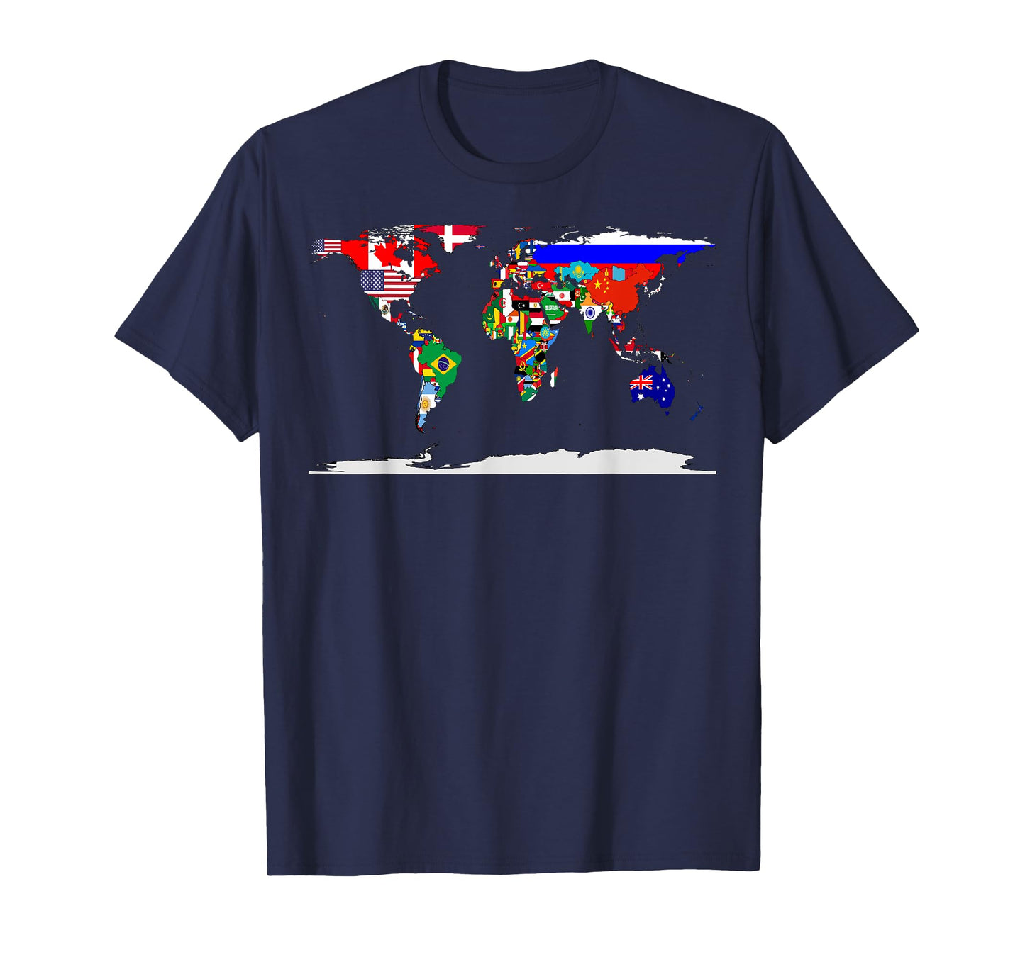 Map of the world and flags of the countries of the world Tee T-Shirt