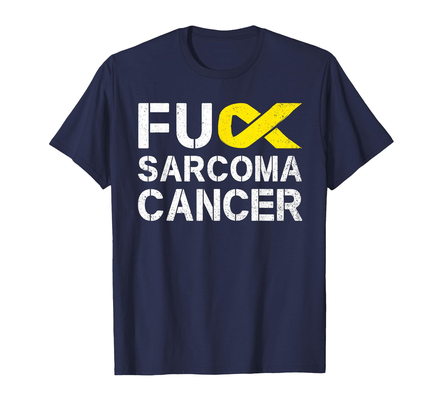 Fuck Sarcoma Cancer Awareness Yellow Ribbon Warrior Fighter T-Shirt