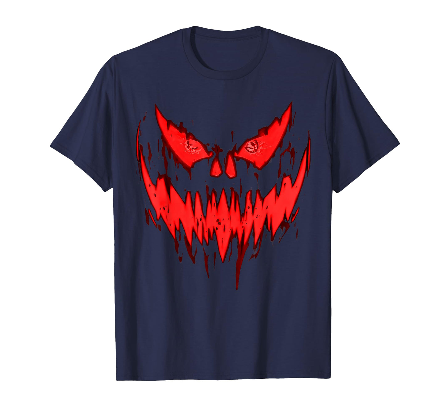 Halloween Scary Evil Pumpkin Face Jack O Lantern Design T-Shirt