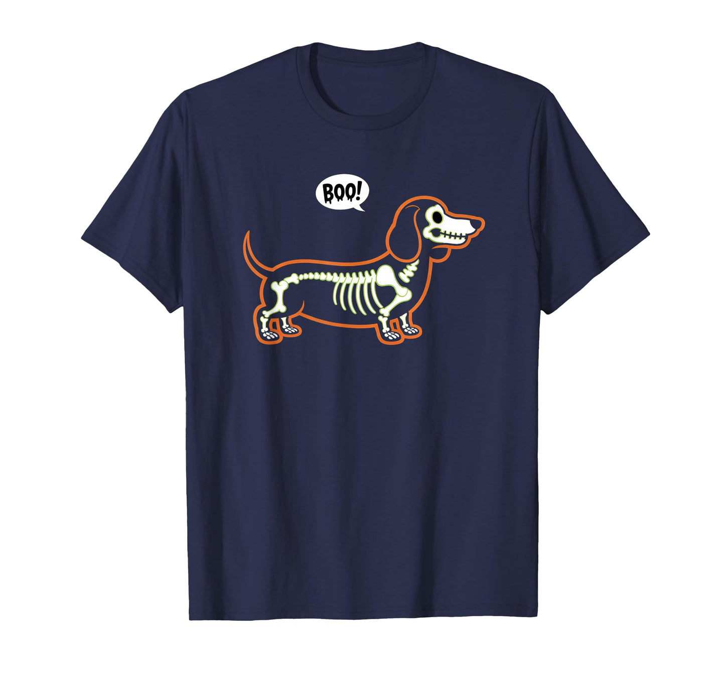 Funny Dachshund Halloween Wiener Dog Cute Doxie Skeleton Boo T-Shirt