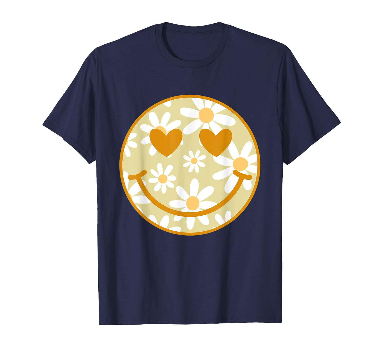 Retro Yellow Happy Face Checkered Pattern Smile Face Trendy T-Shirt