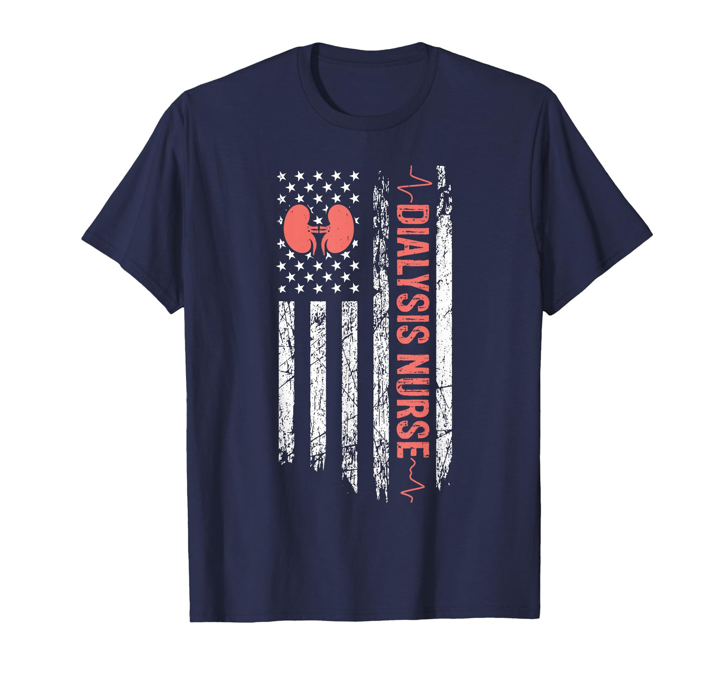 USA Flag Dialysis Nurse - RN Patriotic Nephrology Nurse T-Shirt for Women Men