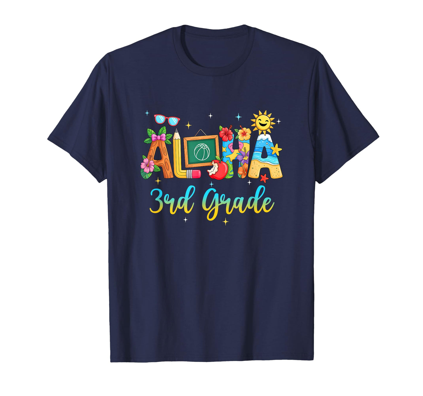 Aloha 3Rd Grade Teacher Life Summer Vacation School Beach T-Shirt