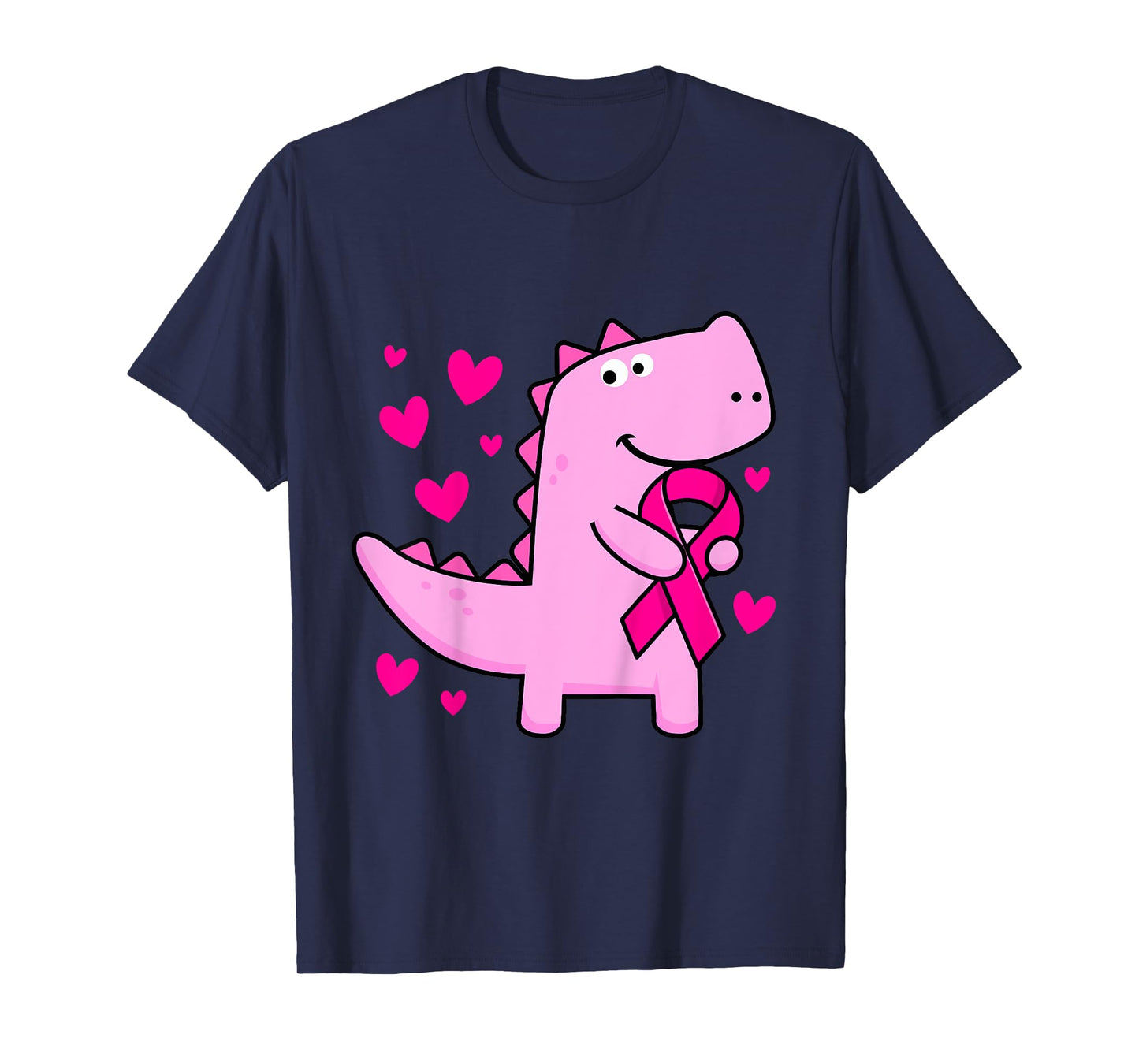 Kids Pink Ribbon T-Rex Kids Breast Cancer Awareness Boys Toddler T-Shirt