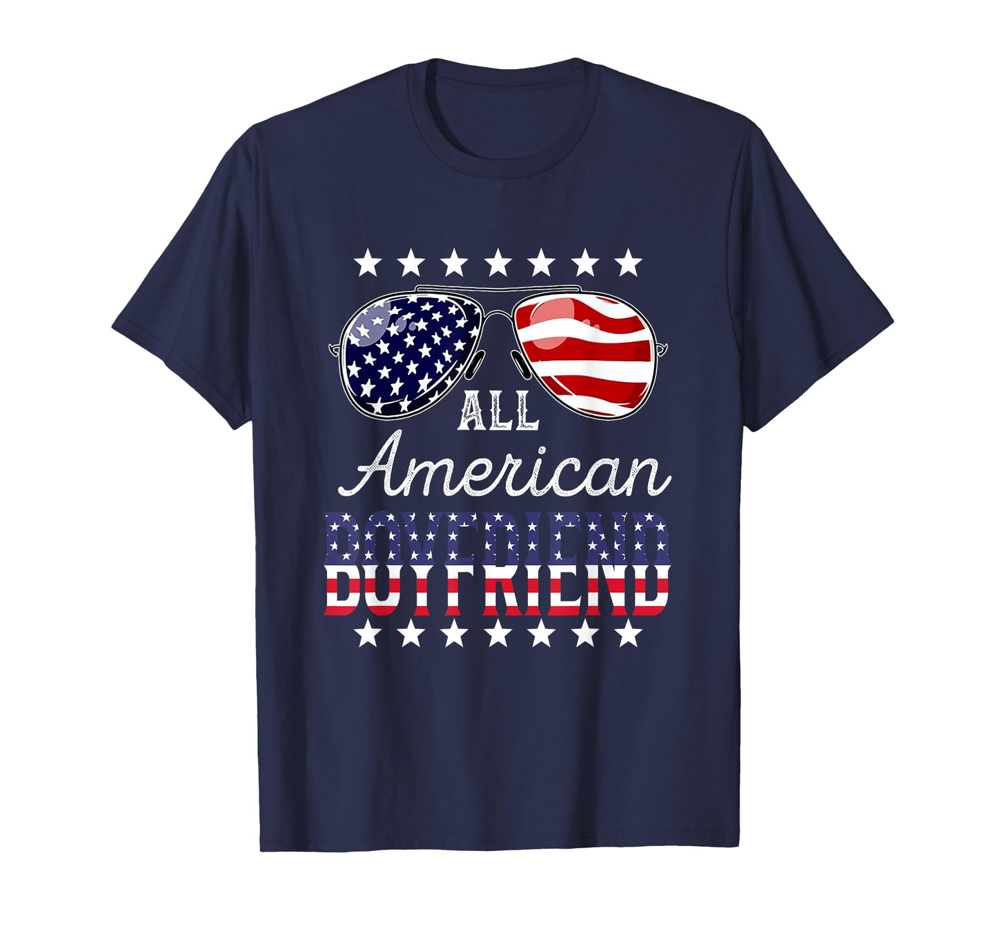 All American Boyfriend 4th of July Sunglasses Family T-Shirt