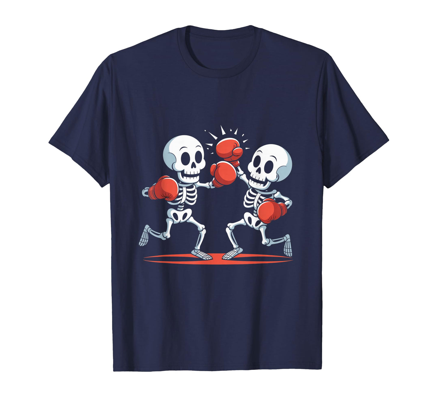 Funny Skeleton Sign Skeleton Boxer Red Gloves Love Boxing T-Shirt